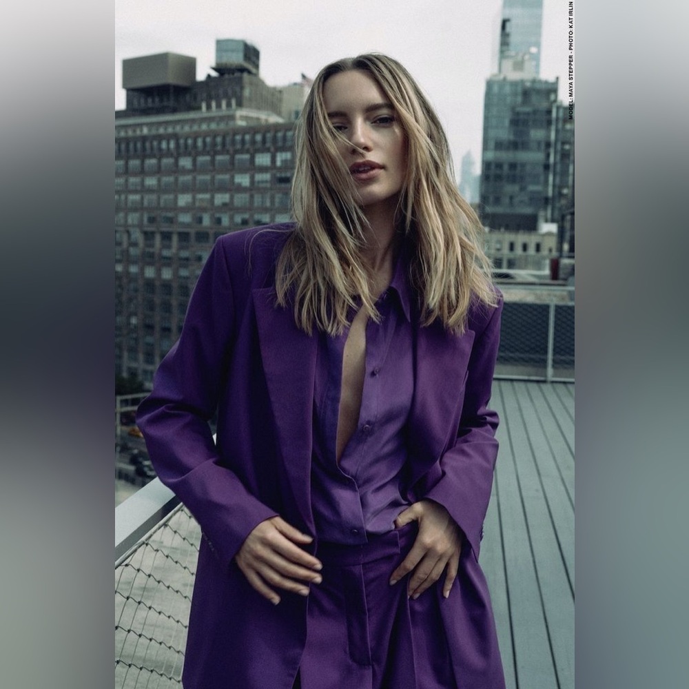 DOROTHEE SCHUMACHER Purple Virgin Wool Blazer | Twisted Lightness | EUC US 2 XS - Picture 12 of 12